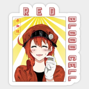 cells at work red blood cell with BACK PRINT Sticker